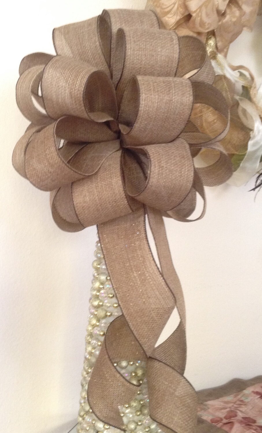 brown burlap tree topper bow brown burlap bow christmas brown burlap tree topper bow brown burlap bow christmas