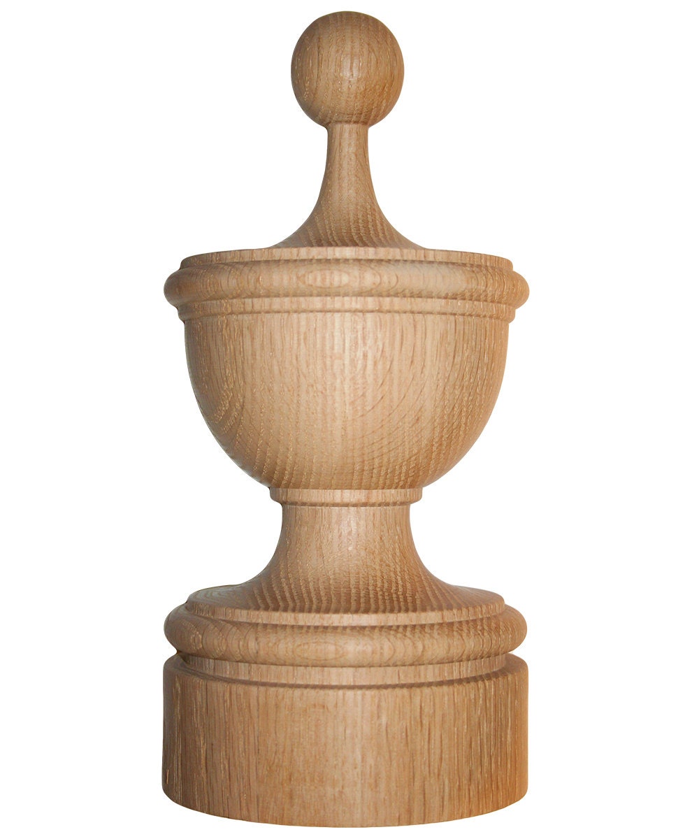 Staircase Finial Newel Post Cap FN0107 Wood 10 H X 4