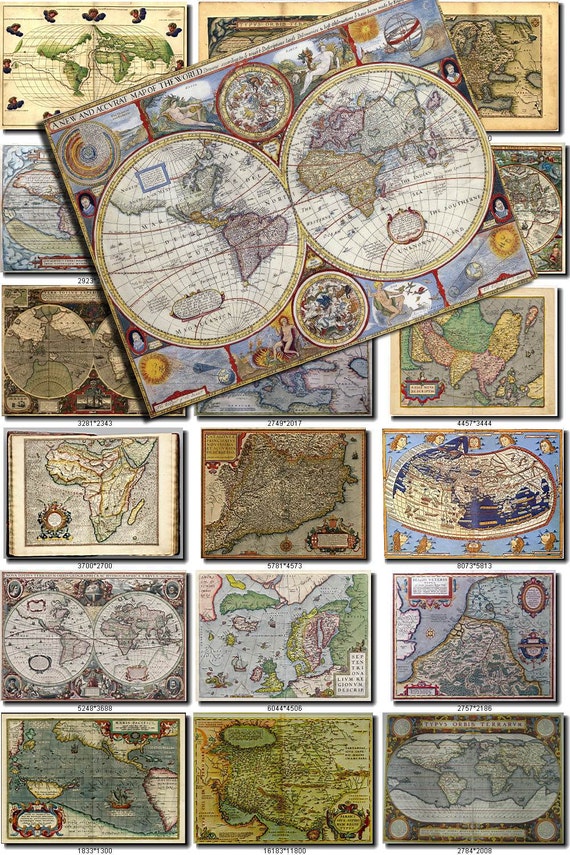 ANTIQUE MAPS-2 Collection of 100 large size images printable