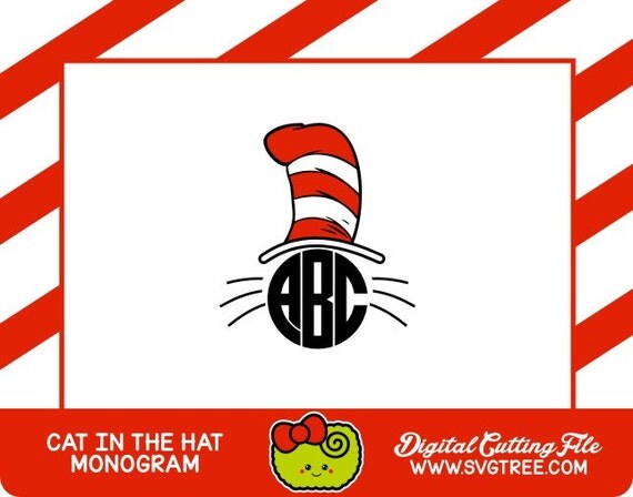 Download Cat in the Hat SVG Dr Seuss Monogram Shirt Design SVG by SVGTREE