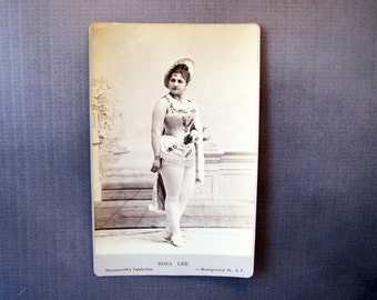 Rosa Lee, Cabinet Card Antique Photograph By Houseworth's Celebrities, San Francisco,Victorian Singer In The Soldene Company, 19th Century