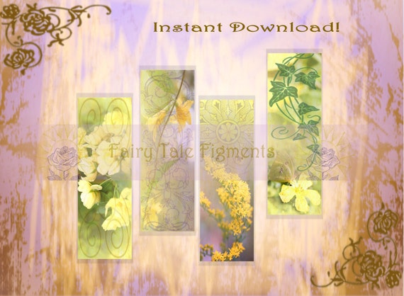 printable bookmarks four bookmarks nature bookmarks floral
