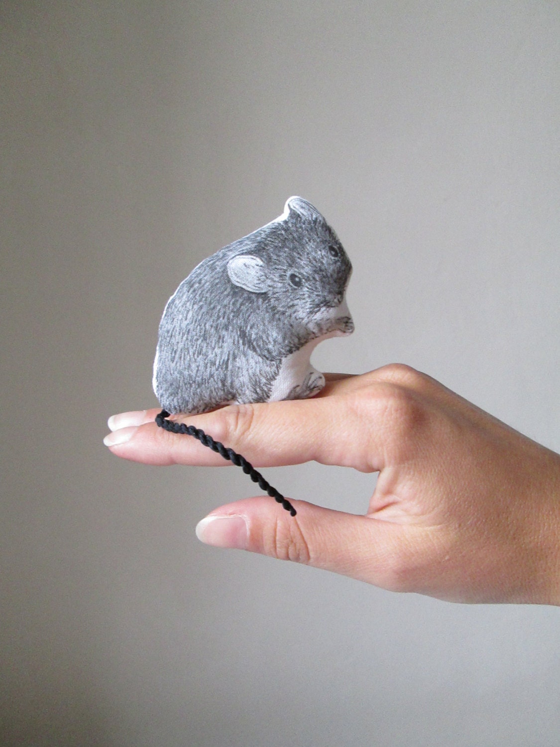 miniature mouse hand painted realistic animal totem soft toy