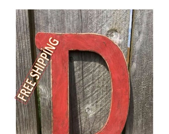 Distressed wooden letter D Gungsuh font Free Shipping! perfect for nursery decor, home decor, wedding decor, party decor, and party favors.