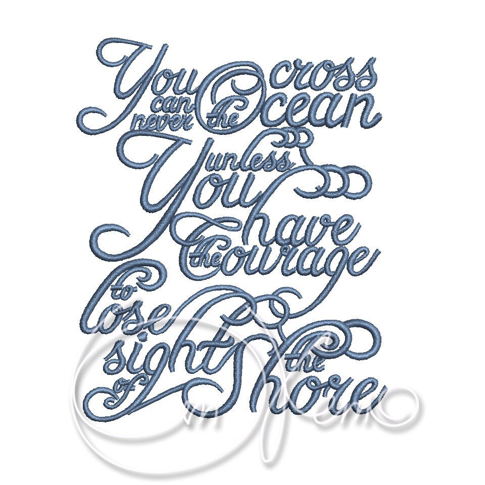 MACHINE EMBROIDERY DESIGN Travel far enough you meet