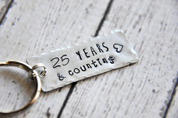 Anniversary Keychain 25th Anniversary Gift 25 year