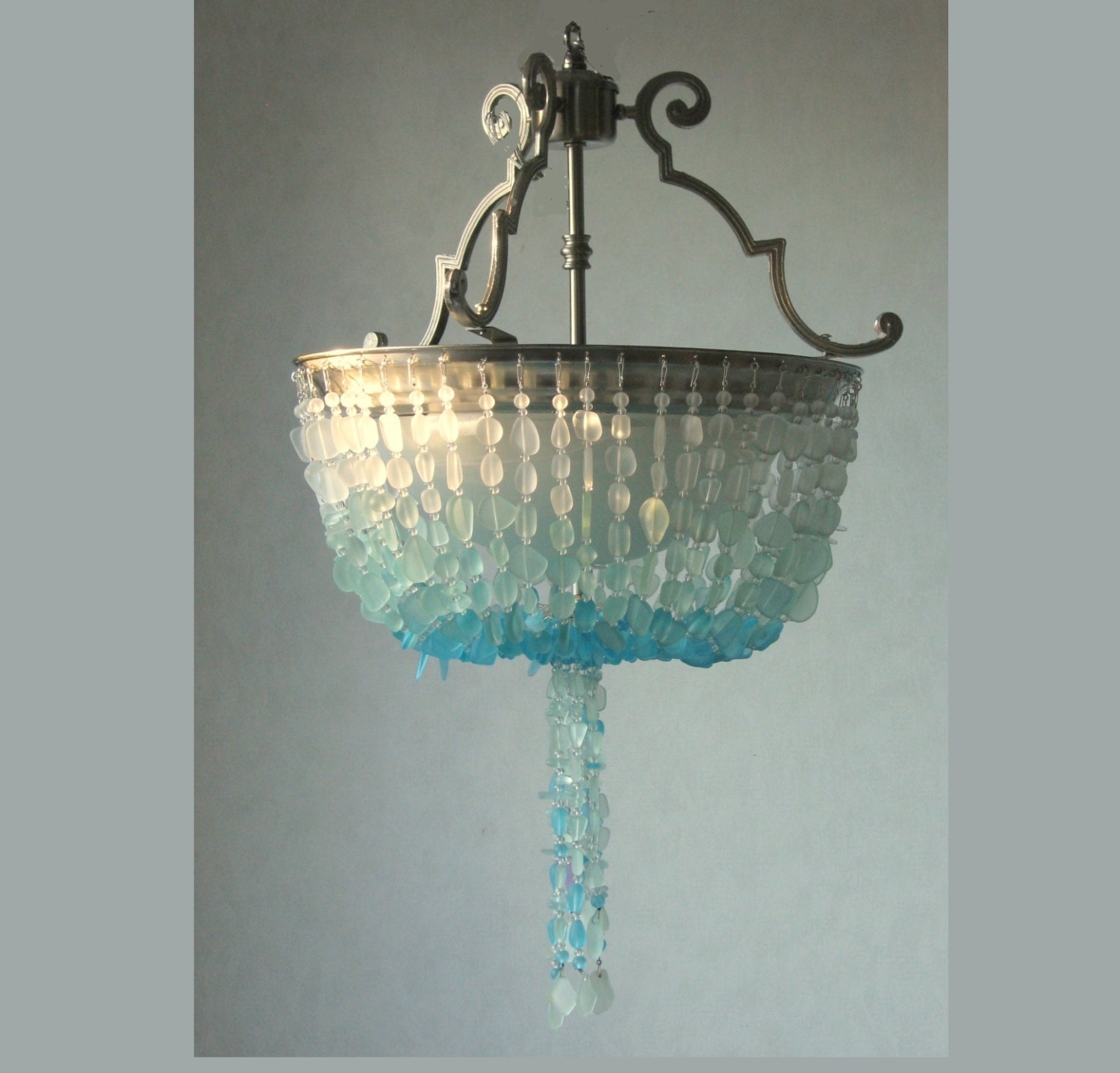 Sea Glass Chandelier Ombre Semi FLUSH Coastal Decor Beach   Il Fullxfull.934494990 1ylk 