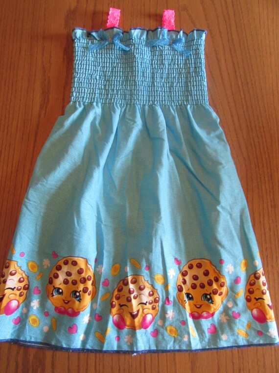 Shopkins sundress/shopkins dress/shopkins birthday/shopkins gift/shopkins party/shopkins clothes/cookie swirl/shopkins/shopkins mock smock