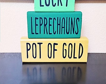 St. Patrick's Day Wood Blocks - St. Patrick's Day Decor - Luck of the Irish - Lucky - St. Patty's Day - St. Paddy's Day - Wood Blocks