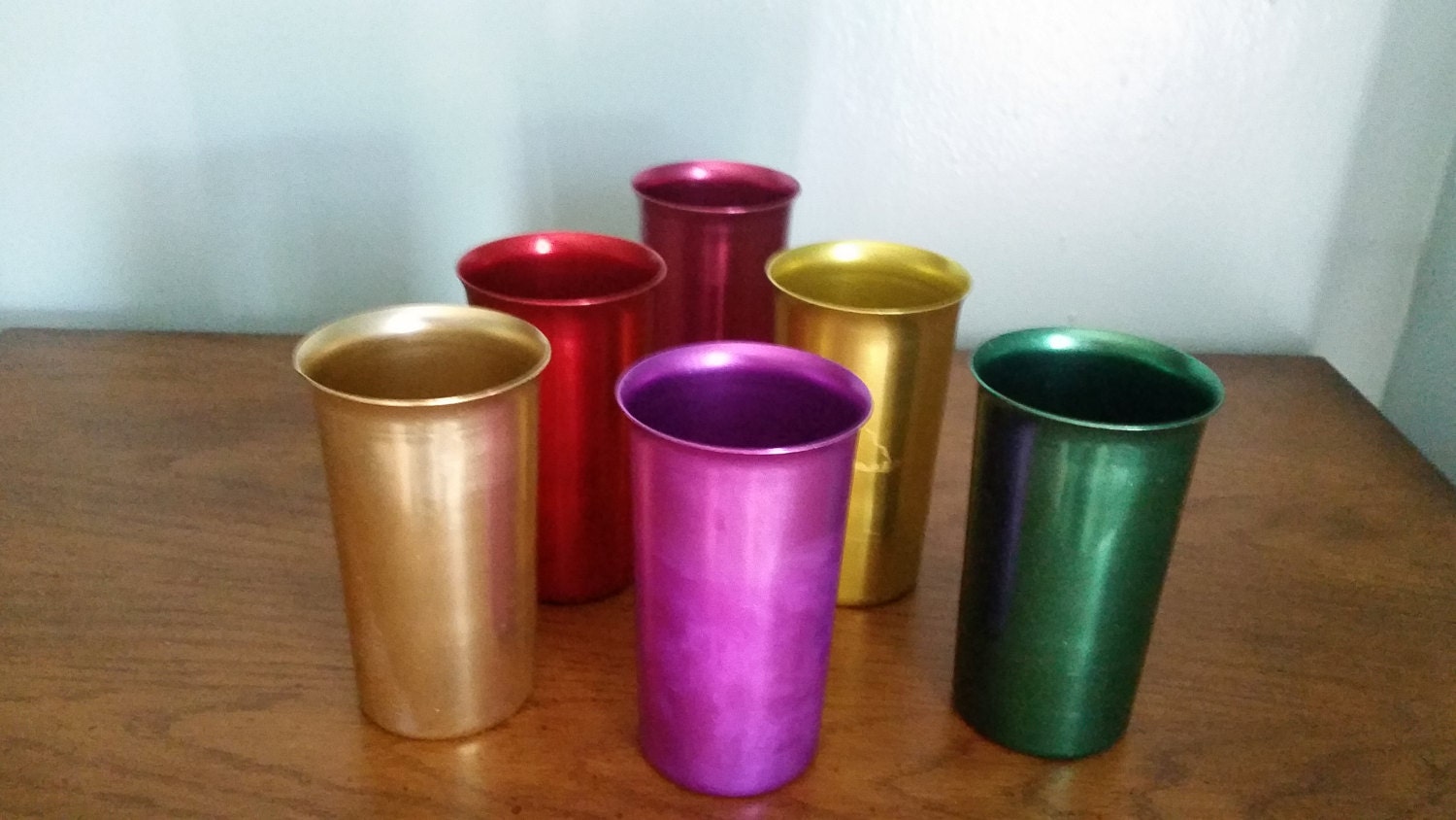 old metal drinking glasses