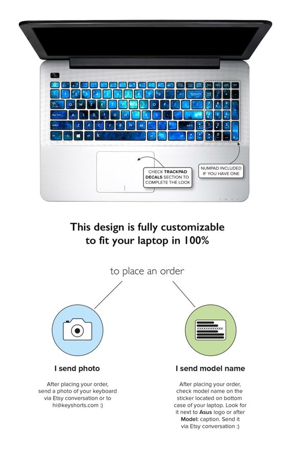 Asus Keyboard Stickers Keyboard Decals Asus Laptop by Keyshorts