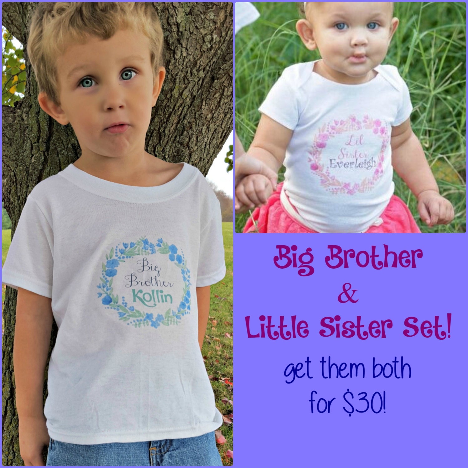 Big Brother Little Sister Set Sibling Take Home Oufit Big