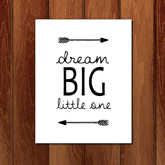 Dream big little one printable nursery art Instant Download