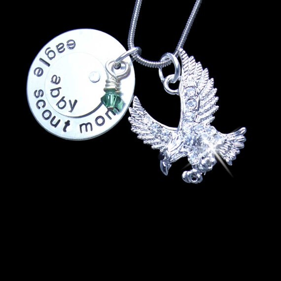 Personalized Eagle Scout Charm Eagle Scout Mom Charm Silver
