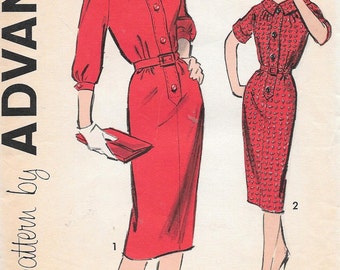 Vintage 1950s Advance Sewing Pattern 9161 - Misses' Dress size 12