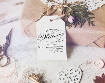 Welcome Wedding Tag, Wedding Welcome Bag Tag, Wedding Welcome Gift Tags, Welcome Tags, Welcome Bag, Wedding Favors, #KKD106_13