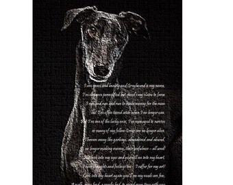 Greyhound card with poem