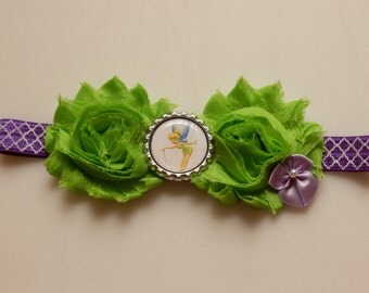 Tinkerbell Shabby Flower Bottlecap Headband