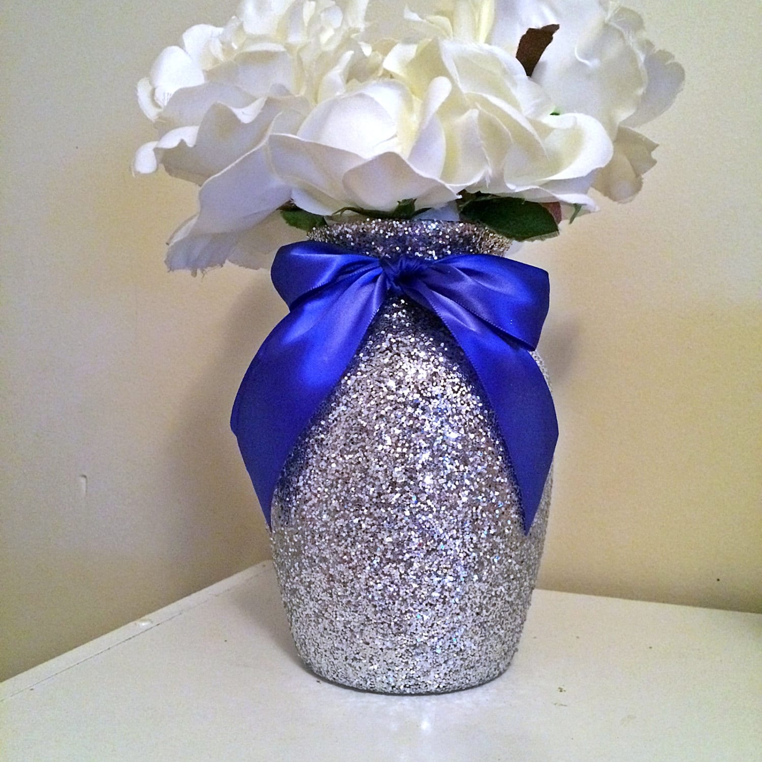 Silver Vases Silver and Royal Blue Baby Shower Baby Shower