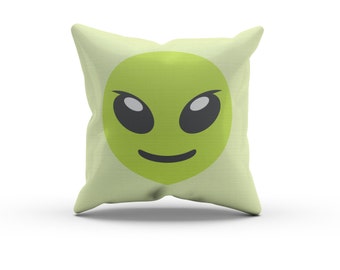 alien emoji pillow