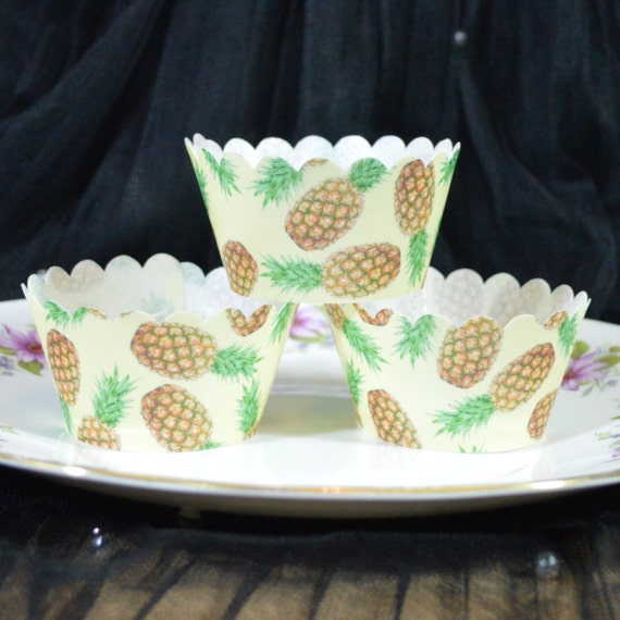 Edible Cupcake Wrappers Yellow Pineapple by WicksteadsEatMe