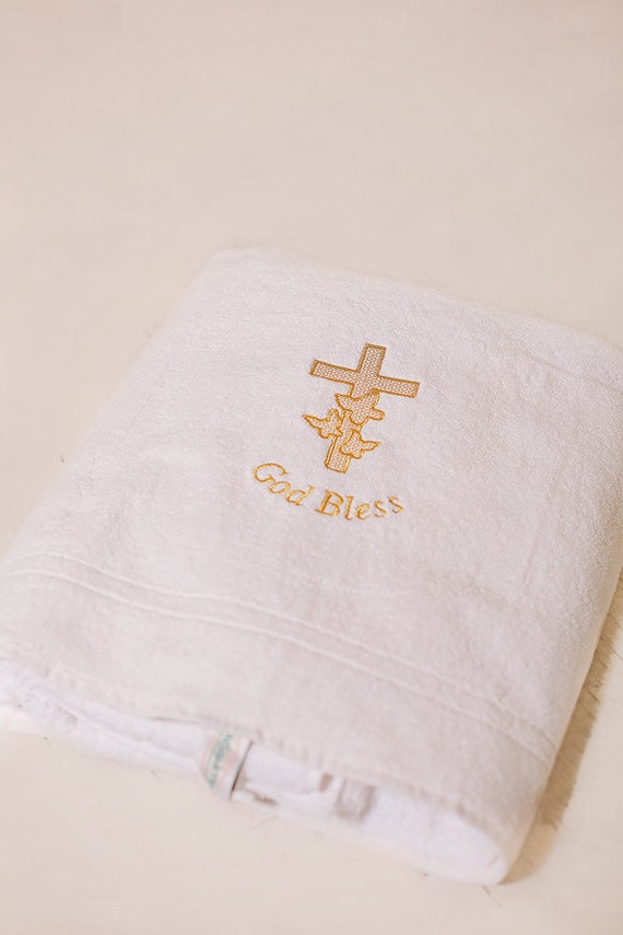 Personalized Christening towel for baby Baptism towel Baby