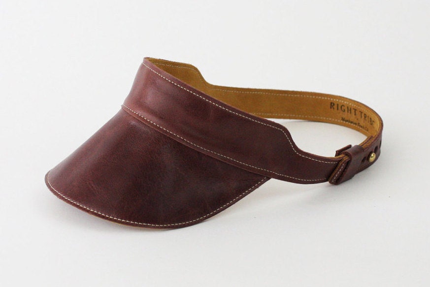 Leather Visor Huntington Visor in Dark Brown Leather
