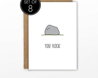You Rock | Set of 8 Thank You Cards by Cypress Card Co.