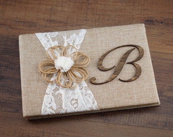 Rustic Guest Book Burlap Lace Wedding Rustic Guest Book Burlap Lace Wedding