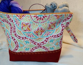 Knitting Project bag, make up & Toiletry bag, tote, craft storage bag, travel bag, accessories cas