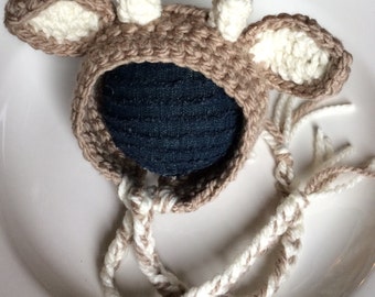 Crochet deer hat, baby deer bonnet, newborn deer bonnet, came deer hat, baby buck deer hat, baby fawn hat, deer ears hat, black friday