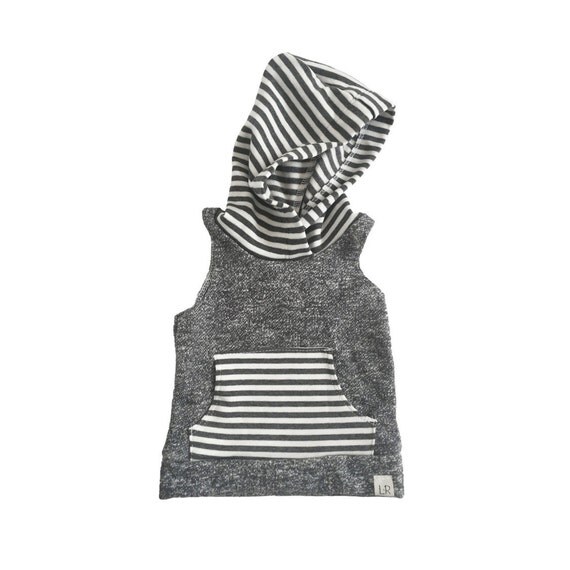 Sleeveless stripe hoodie newborn baby hoodie by ShopLuluandRoo
