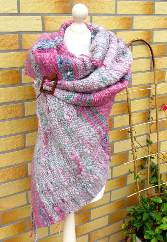 Handwoven Shawl Large Wool Wrap Shawl Stole Woven Outlander