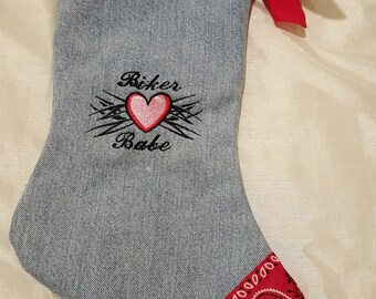 Blue Jean Stocking with Bandana