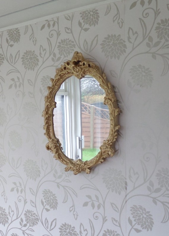 Wall Mirror French Rococo Style Gold Gilt Plaster 23 x