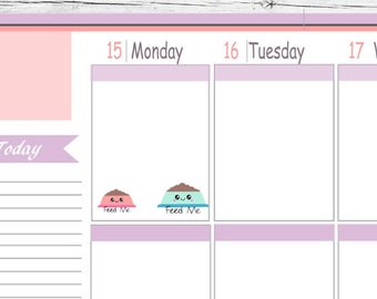 Itty Bitty or ECLP Kawaii Pet Bowl Dog Cat Feed Me Stickers To Use With Erin Condren Planner