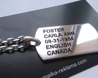 Military Dog Tags with chain, Dog Tag, Custom Stainless Steel Dog Tags, Dog ID Tag, Name tag, gift tags, birthday gift, tag, ID Tag
