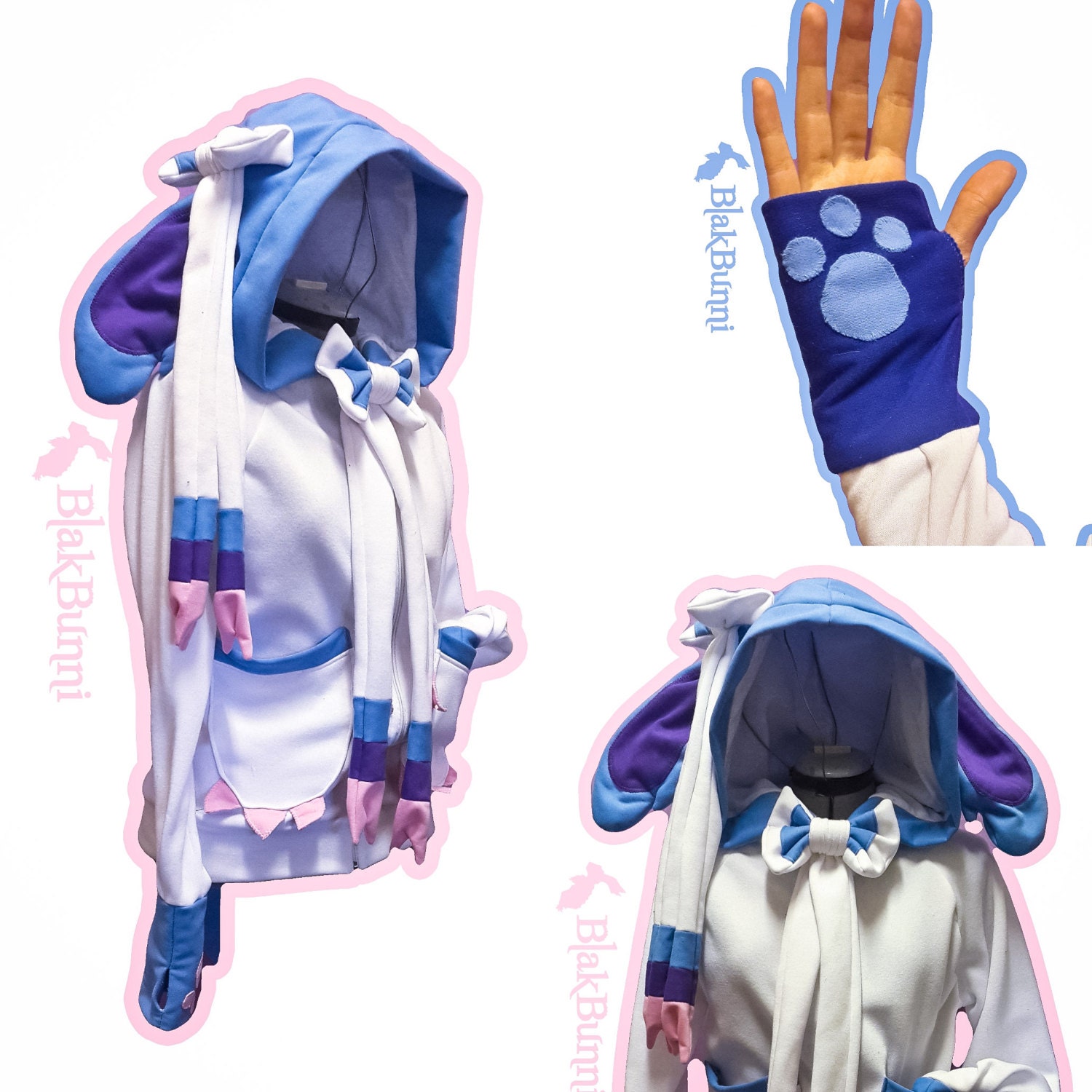 MADE TO ORDER Shiny Sylveon Nymphia pokemon inspired by BlakBunni