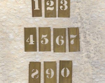 1" Brass Stencil Pick your Number ready to alter or collage