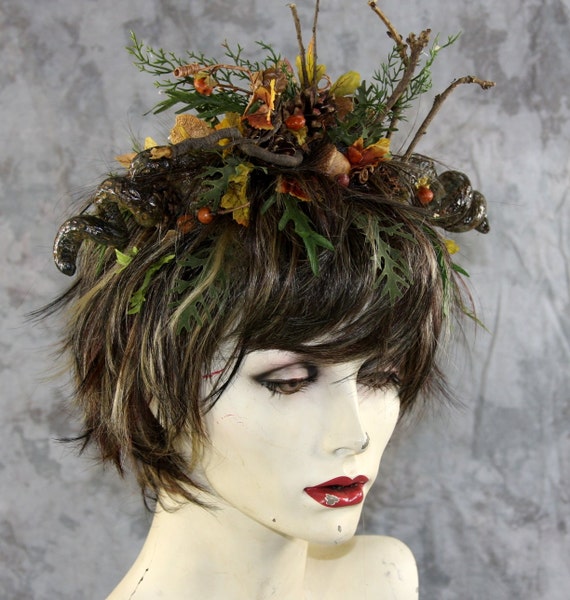 Male Female Unisex Wood Elf Fairy Full short Wig Headpiece w