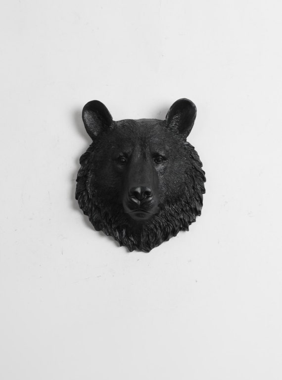 real bear head wall mount