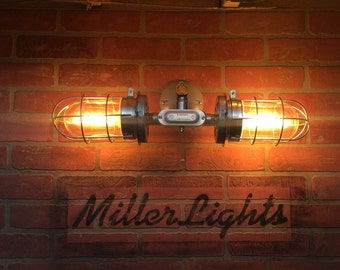 industrial lighting vanity sconce double head metal cage light modern bathroom lighting exposed - Double Sconce Bathroom Lighting industrial lighting vanity sconce double head metal cage light modern bathroom lighting exposed - Double Sconce Bathroom Lighting