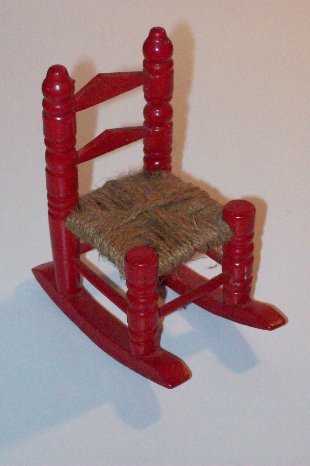 Mini Red Rocking Chair 1:12 scale rocking chair/ 1 12 scale chair/ 1 12 scale doll house ...