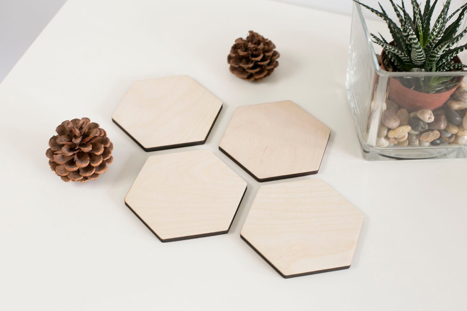 Wooden Coasters Hexagon Coasters Hexagon Wooden Coasters