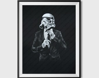 Smart trooper, Star Wars Art Screen printed poster, Storm trooper poster, birthday gift for boyfriend, college student gift, geeky art