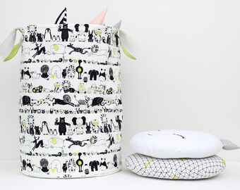 Large Laundry Hamper, Laundry Basket, Toy Storage, Nursery Fabric Basket, Storage Bin, Toy Basket, Nursery Storage