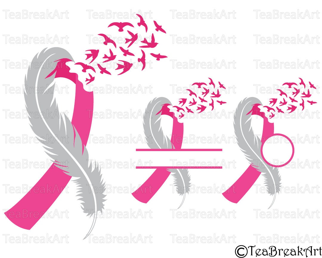 Download Breast Cancer Awareness feather bird flying Cutting Files ...