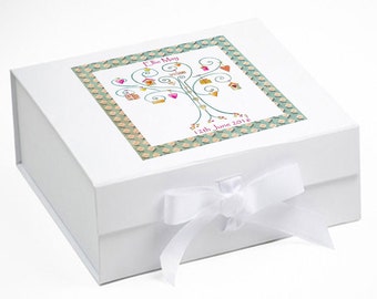 Personalised Baby Keepsake Box,Baby Girl Keepsake Gift,Baby Name Gift,Baby Gifts,Baby Girl Gifts, Tree Heart