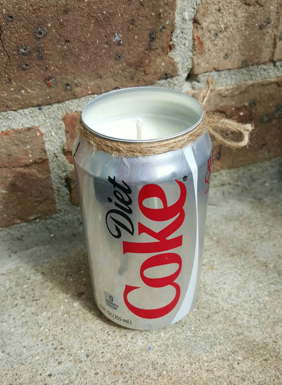 Diet Coke candle aluminum can Soy wax by HomemadeCandlesNSoap