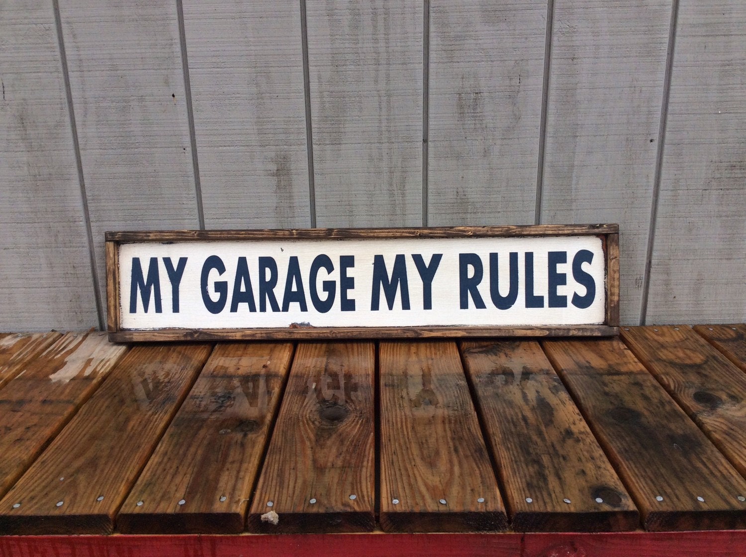 My Garage My Rules Sign Man Cave Sign by sophisticatedhilbily